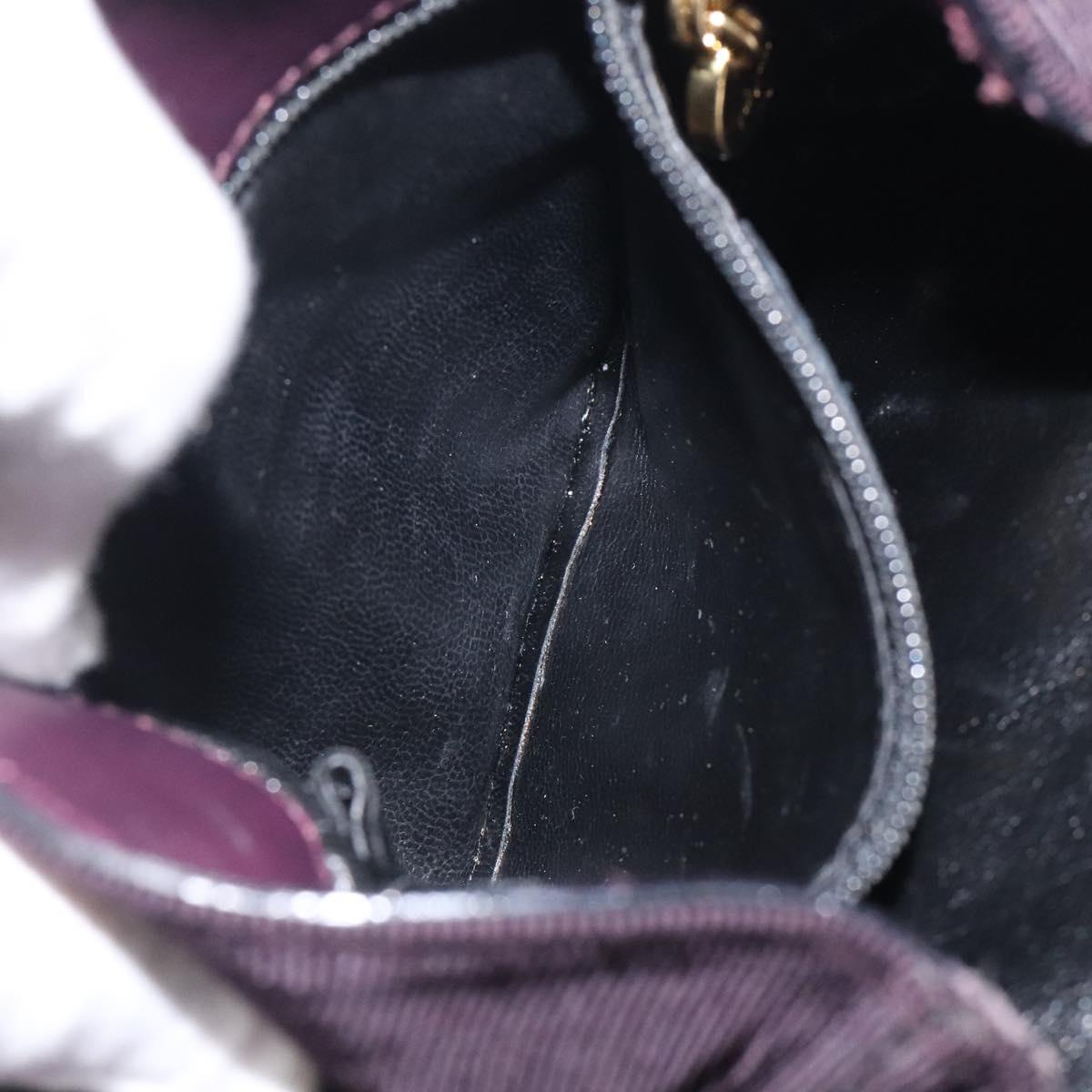 Salvatore Ferragamo Vala Hand Bag Canvas Purple Gold Auth gh154