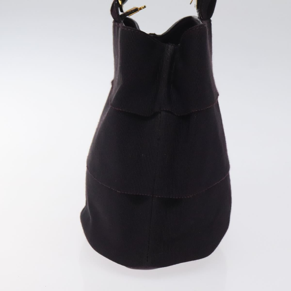 Salvatore Ferragamo Vala Hand Bag Canvas Purple Gold Auth gh154