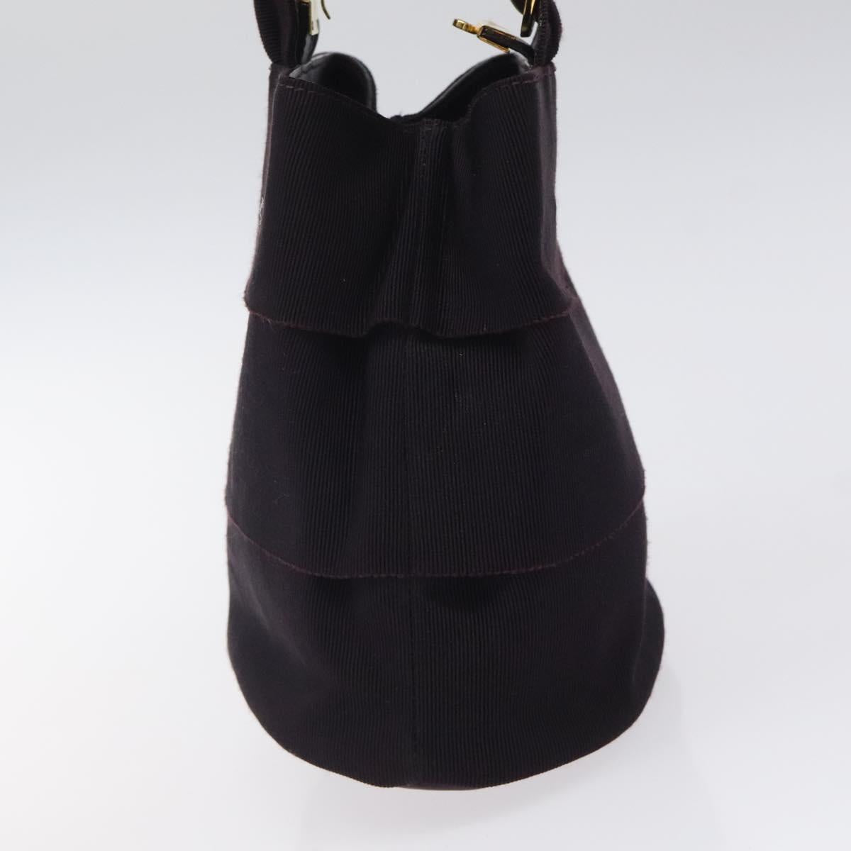 Salvatore Ferragamo Vala Hand Bag Canvas Purple Gold Auth gh154