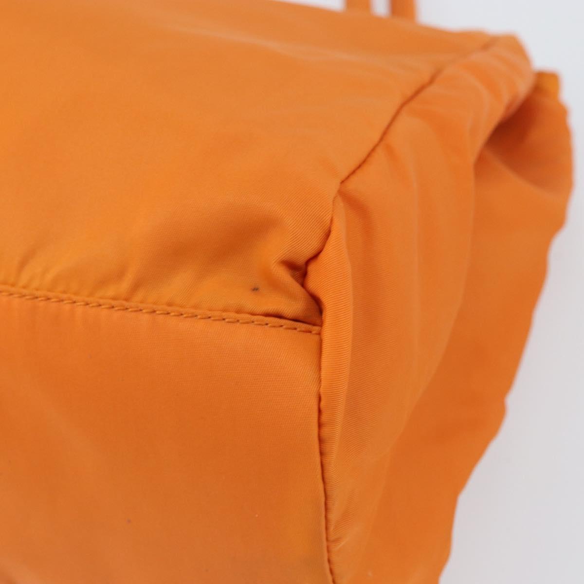 PRADA Tote Bag Nylon Orange Silver Auth gh1541