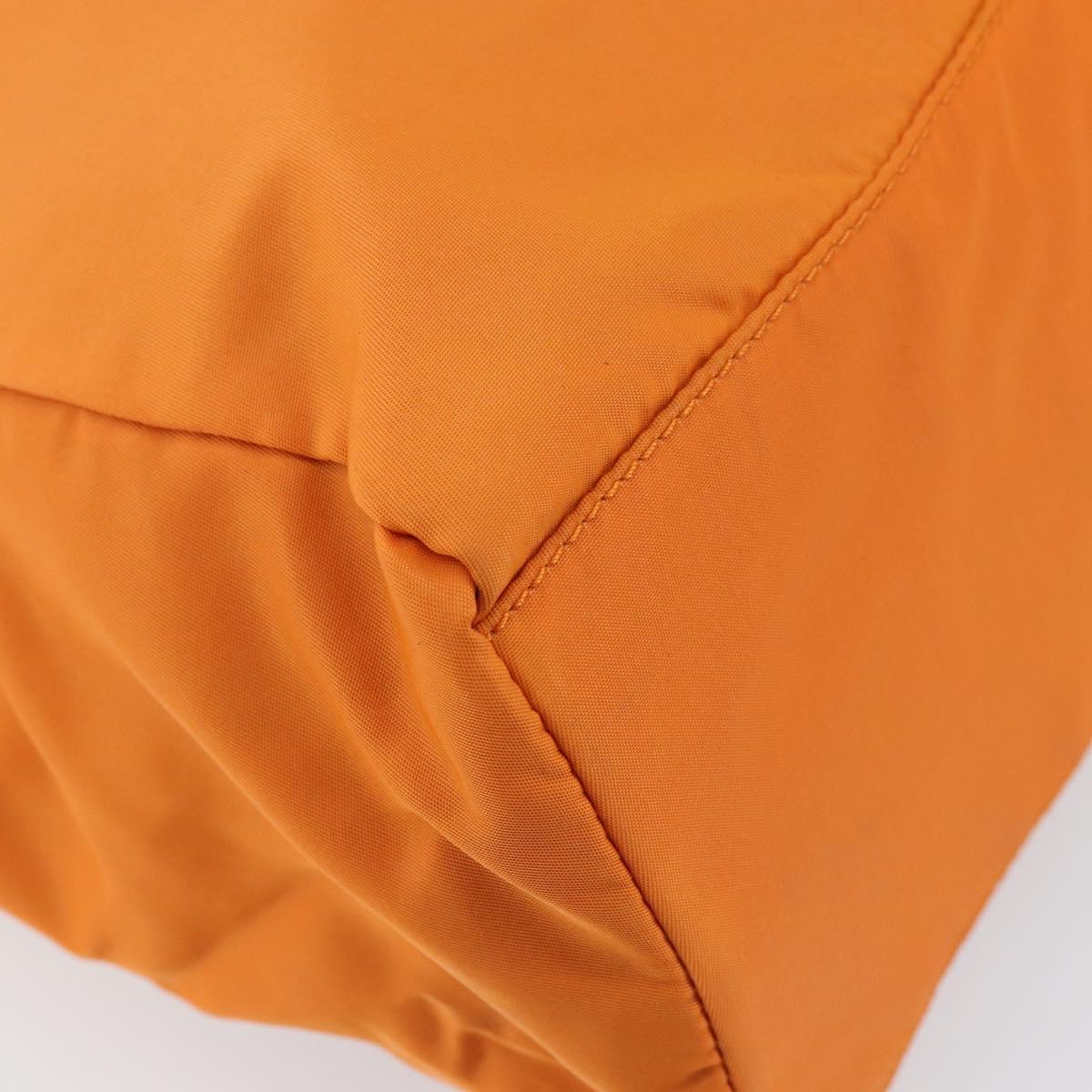 PRADA Tote Bag Nylon Orange Silver Auth gh1541