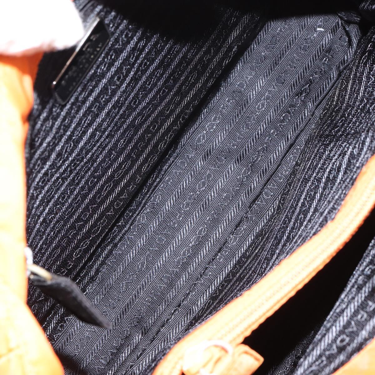 PRADA Tote Bag Nylon Orange Silver Auth gh1541