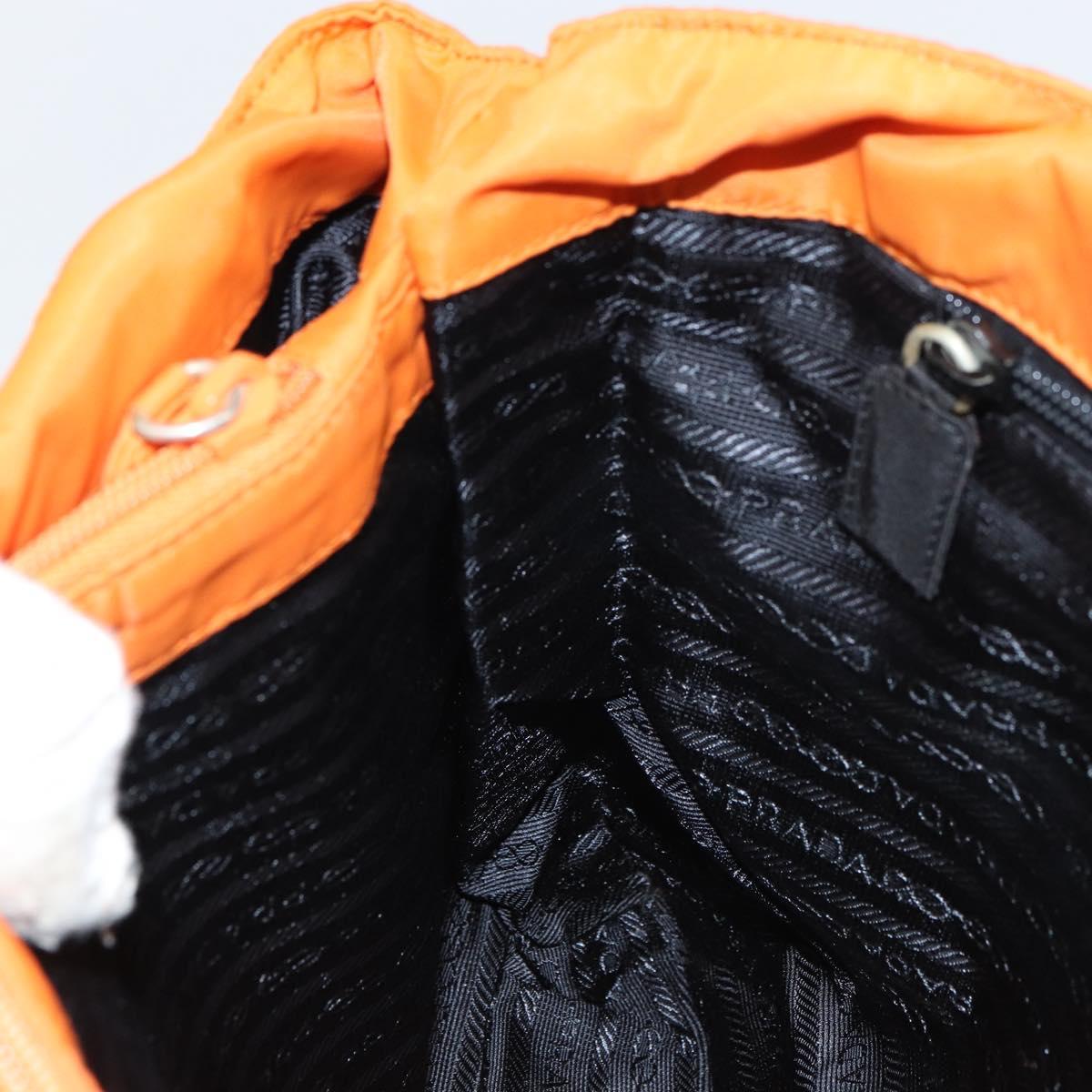 PRADA Tote Bag Nylon Orange Silver Auth gh1541