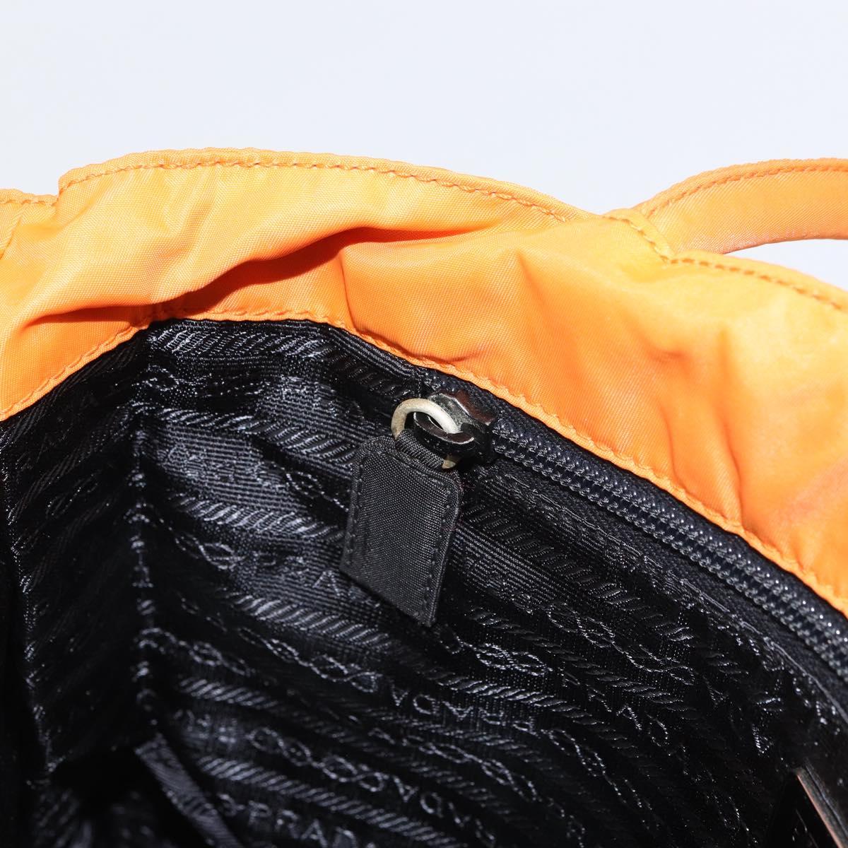 PRADA Tote Bag Nylon Orange Silver Auth gh1541