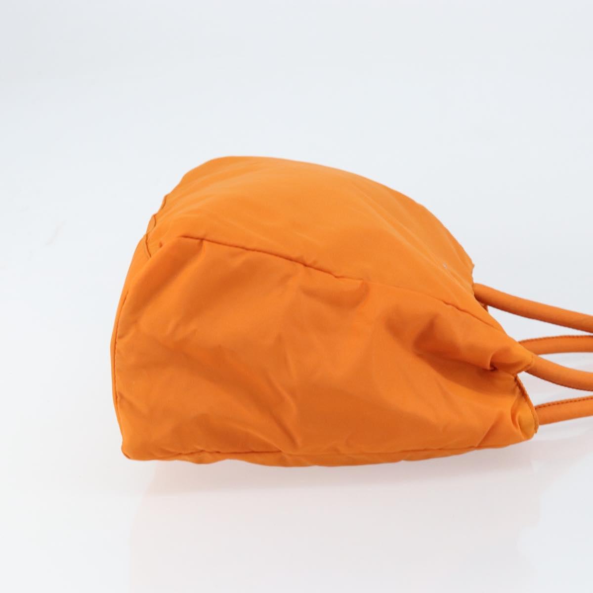 PRADA Tote Bag Nylon Orange Silver Auth gh1541