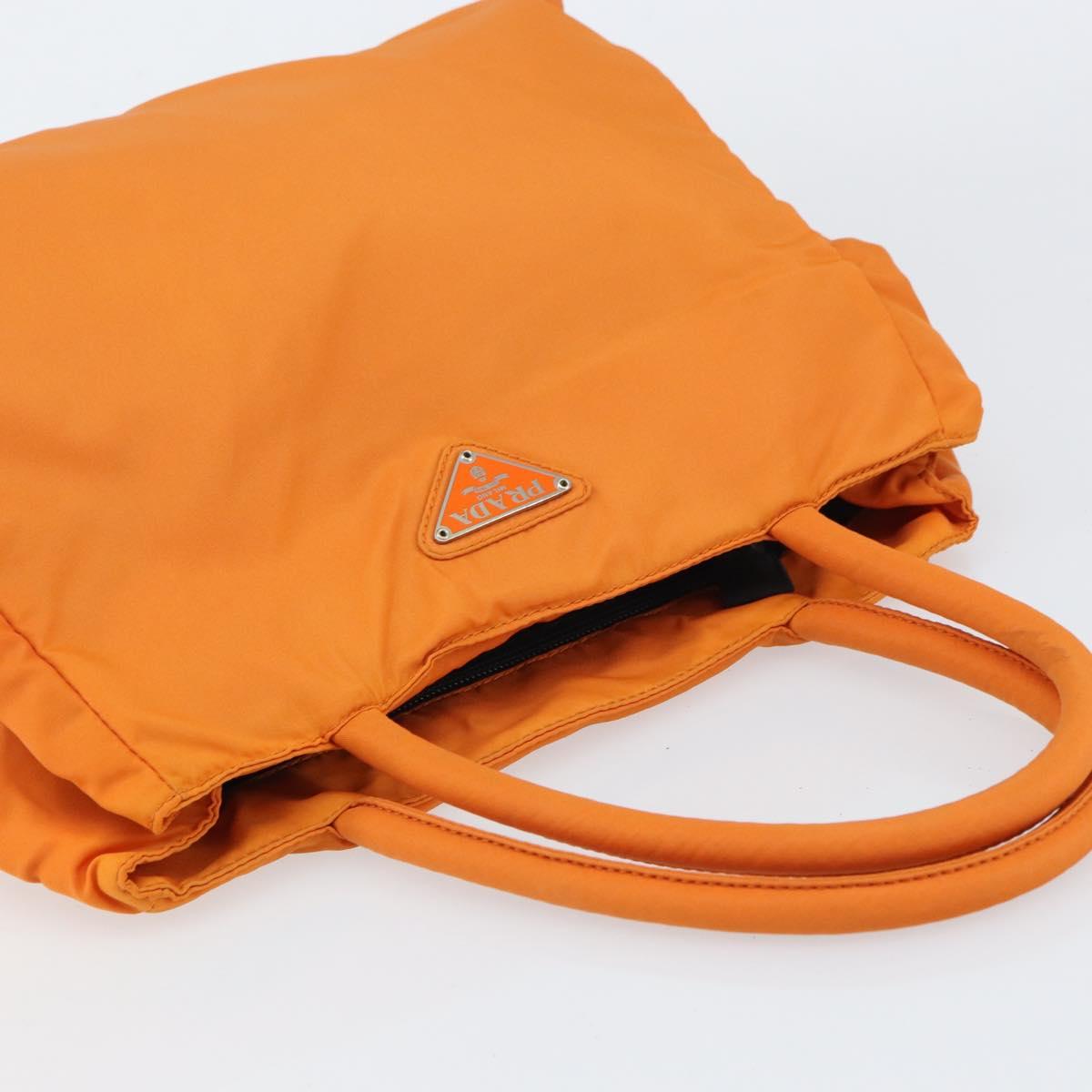 PRADA Tote Bag Nylon Orange Silver Auth gh1541