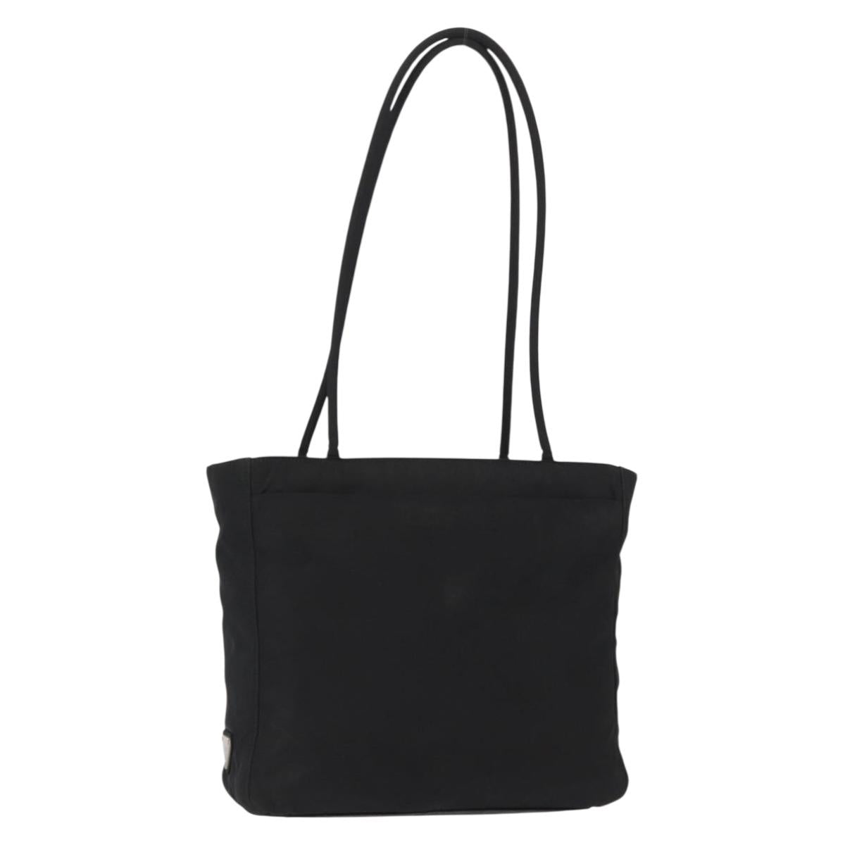 PRADA Tote Bag Nylon Black Silver Auth gh1544