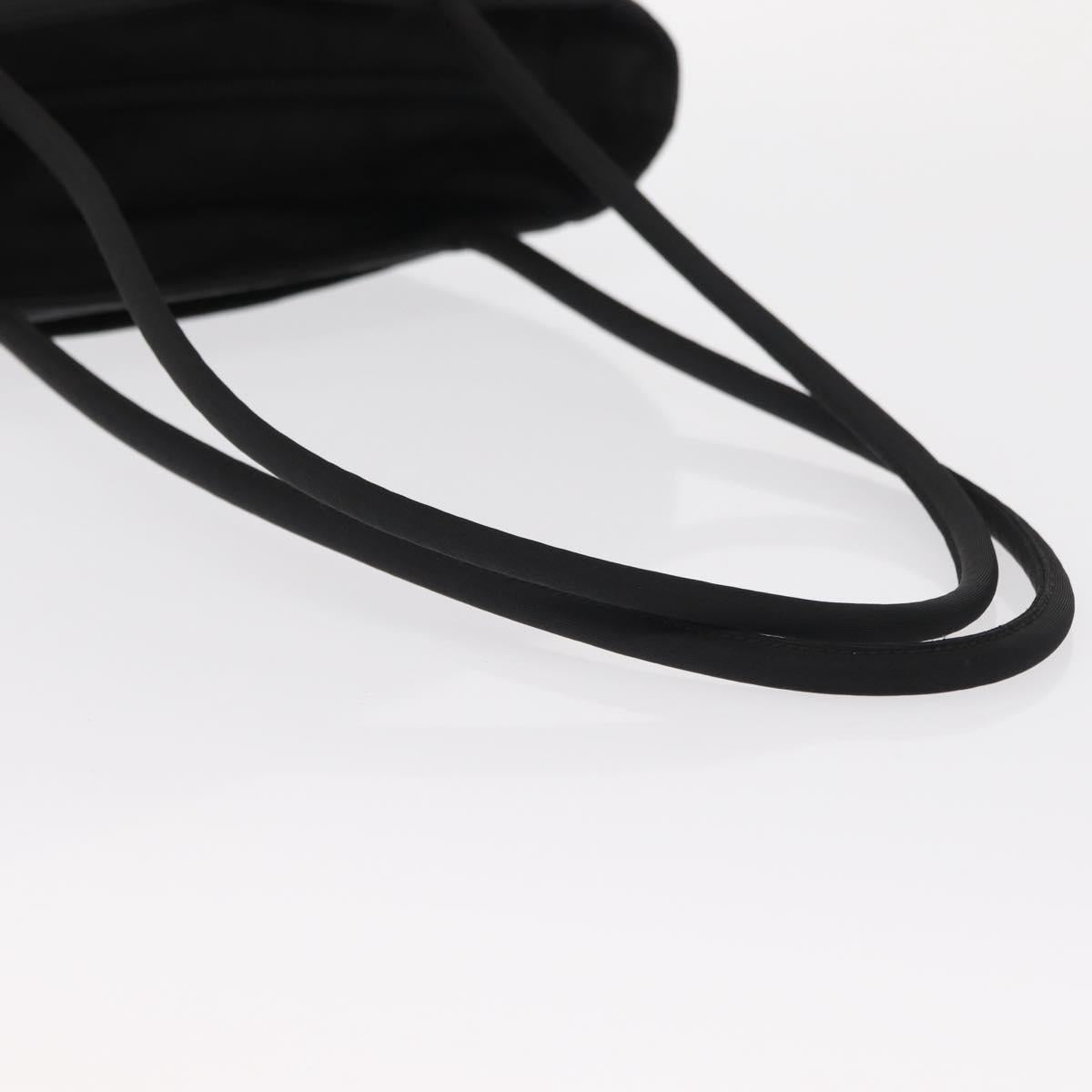 PRADA Tote Bag Nylon Black Silver Auth gh1544