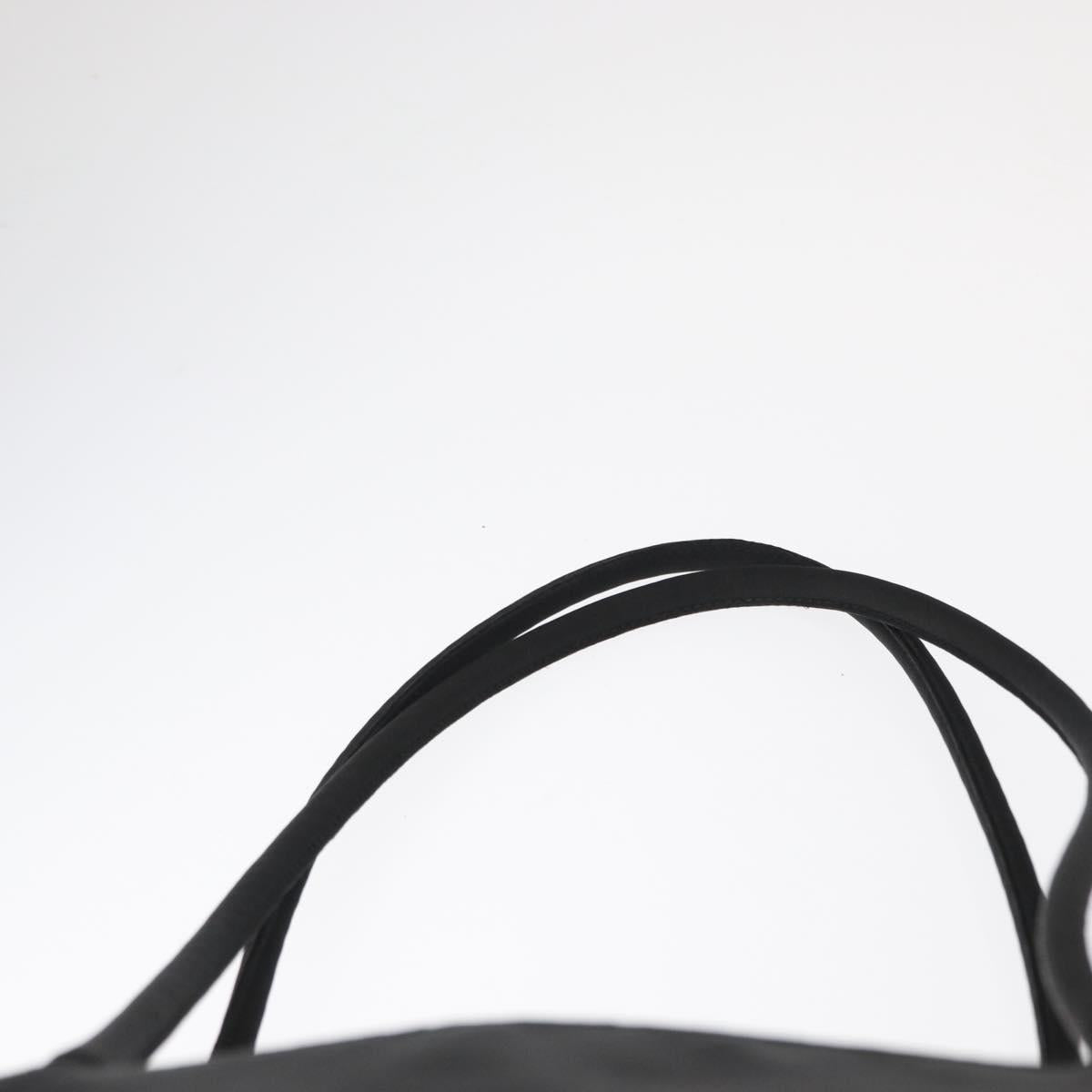 PRADA Tote Bag Nylon Black Silver Auth gh1544