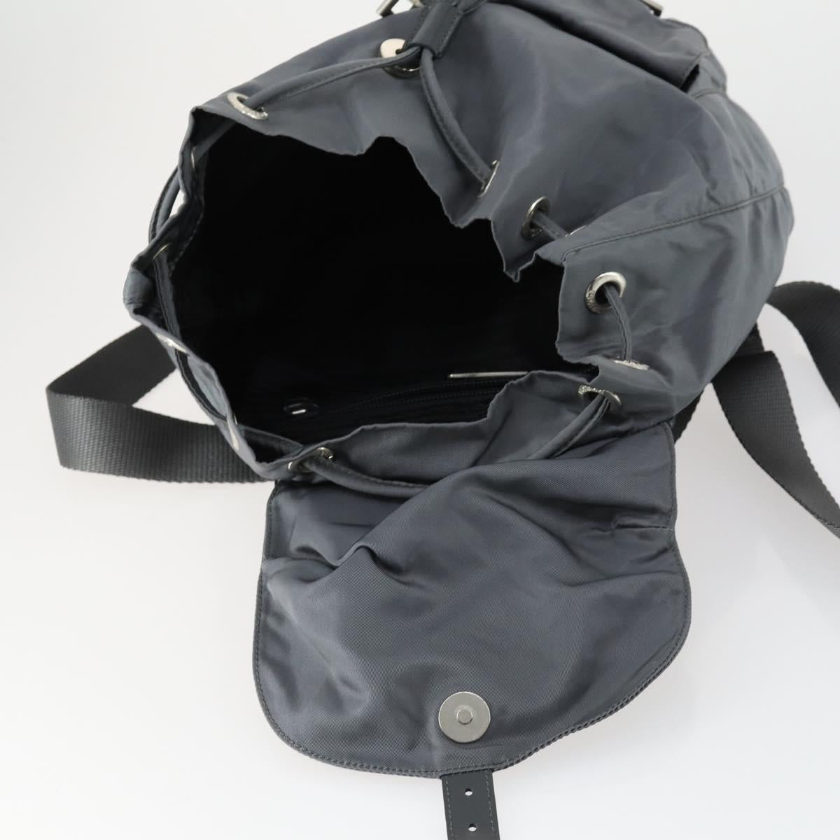 PRADA Backpack Nylon Gray Silver Auth gh1547