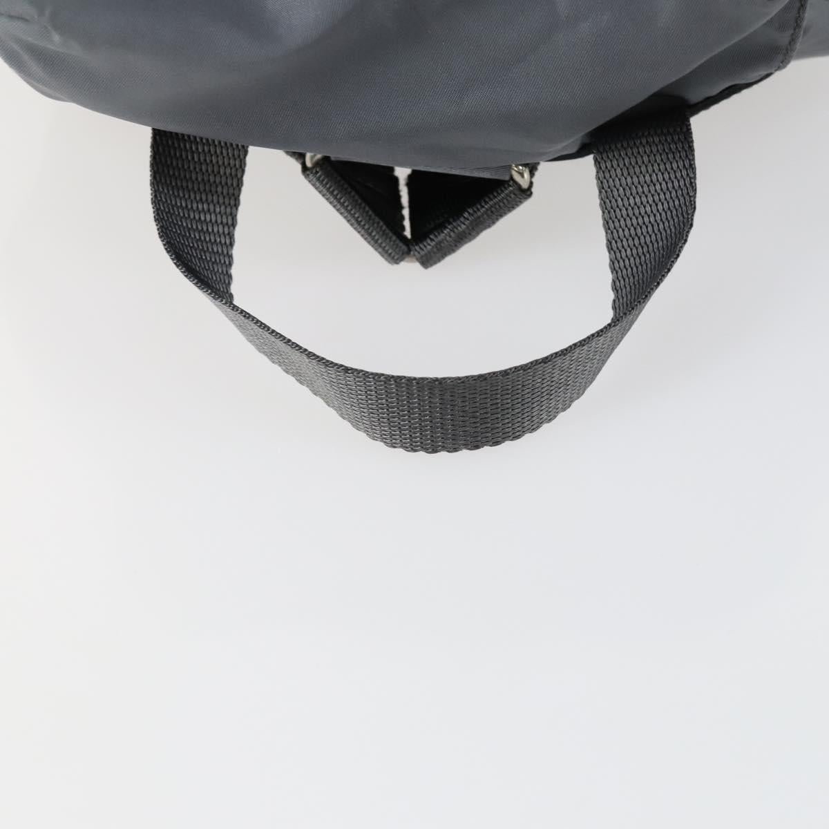 PRADA Backpack Nylon Gray Silver Auth gh1547