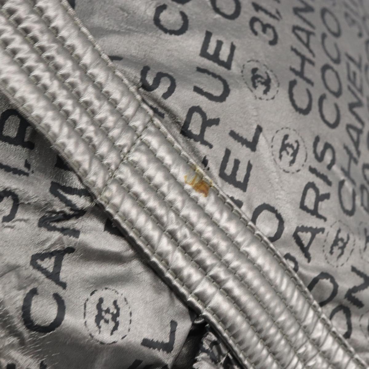 CHANEL Unlimited Tote Bag Nylon Silver CC Auth gh1555