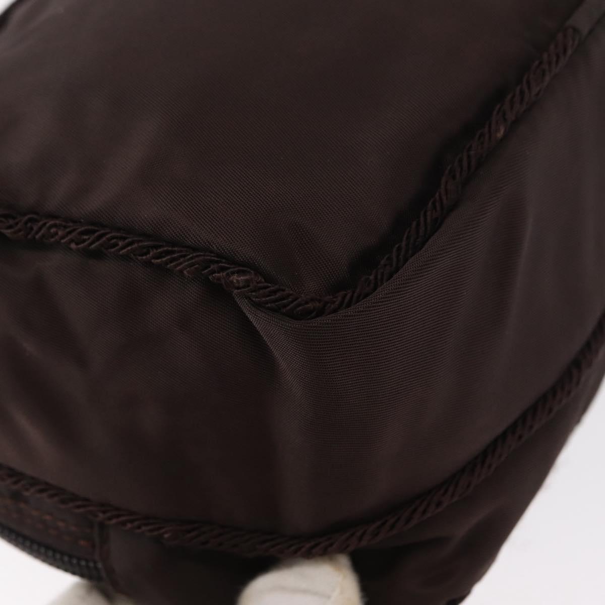 PRADA Shoulder Bag Nylon Brown Gold Auth gh1558