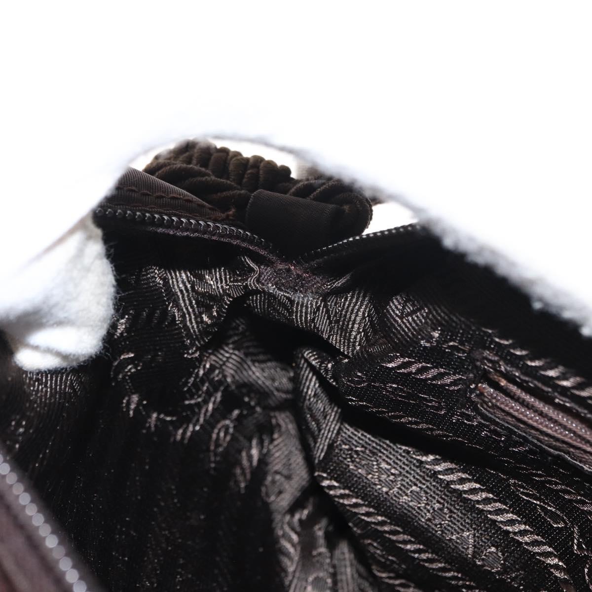 PRADA Shoulder Bag Nylon Brown Gold Auth gh1558