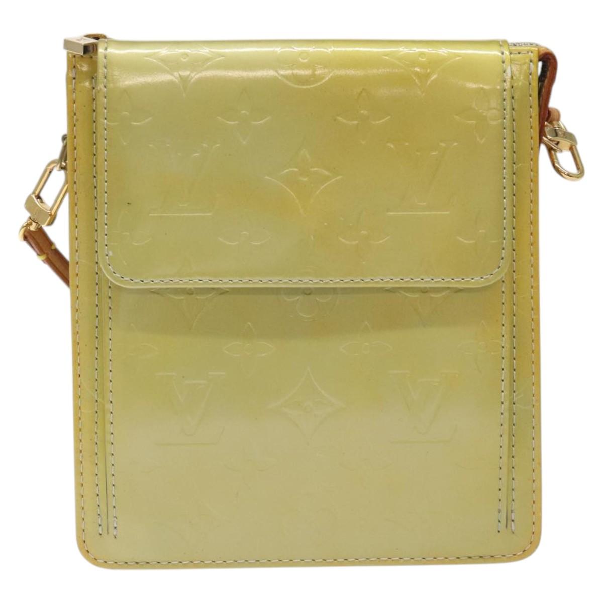 LOUIS VUITTON Monogram Vernis Motto Accessory Pouch Gris M91030 LV Auth gh156