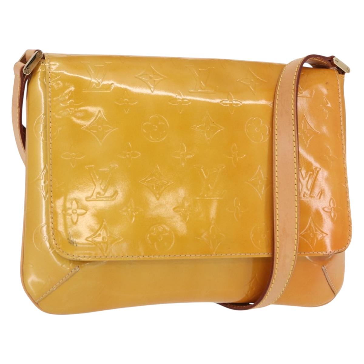 LOUIS VUITTON Monogram Vernis Thompson Street Bag Beige M91301 LV Auth gh1566