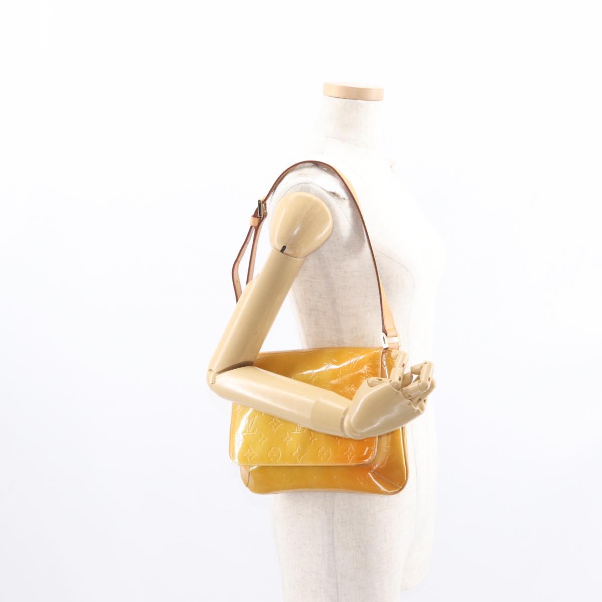 LOUIS VUITTON Monogram Vernis Thompson Street Bag Beige M91301 LV Auth gh1566