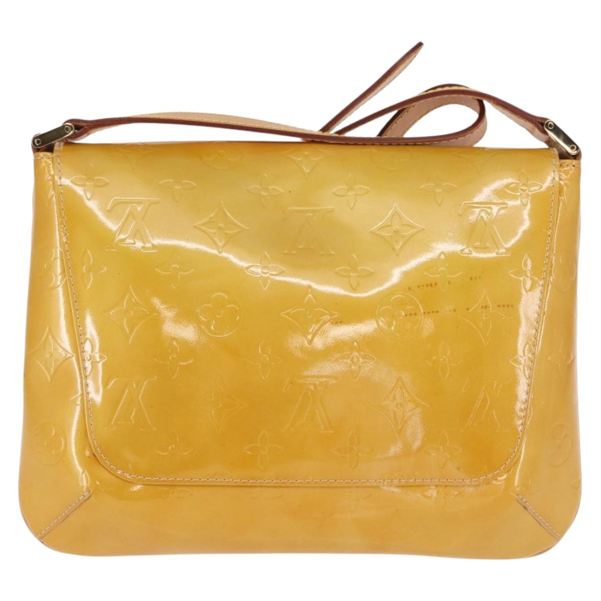 LOUIS VUITTON Monogram Vernis Thompson Street Bag Beige M91301 LV Auth gh1566