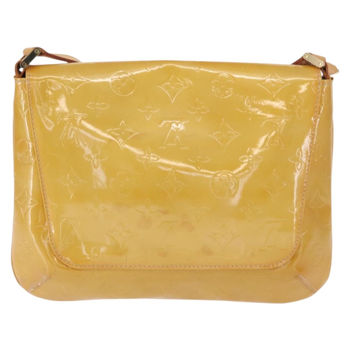 LOUIS VUITTON Monogram Vernis Thompson Street Bag Beige M91301 LV Auth gh1567