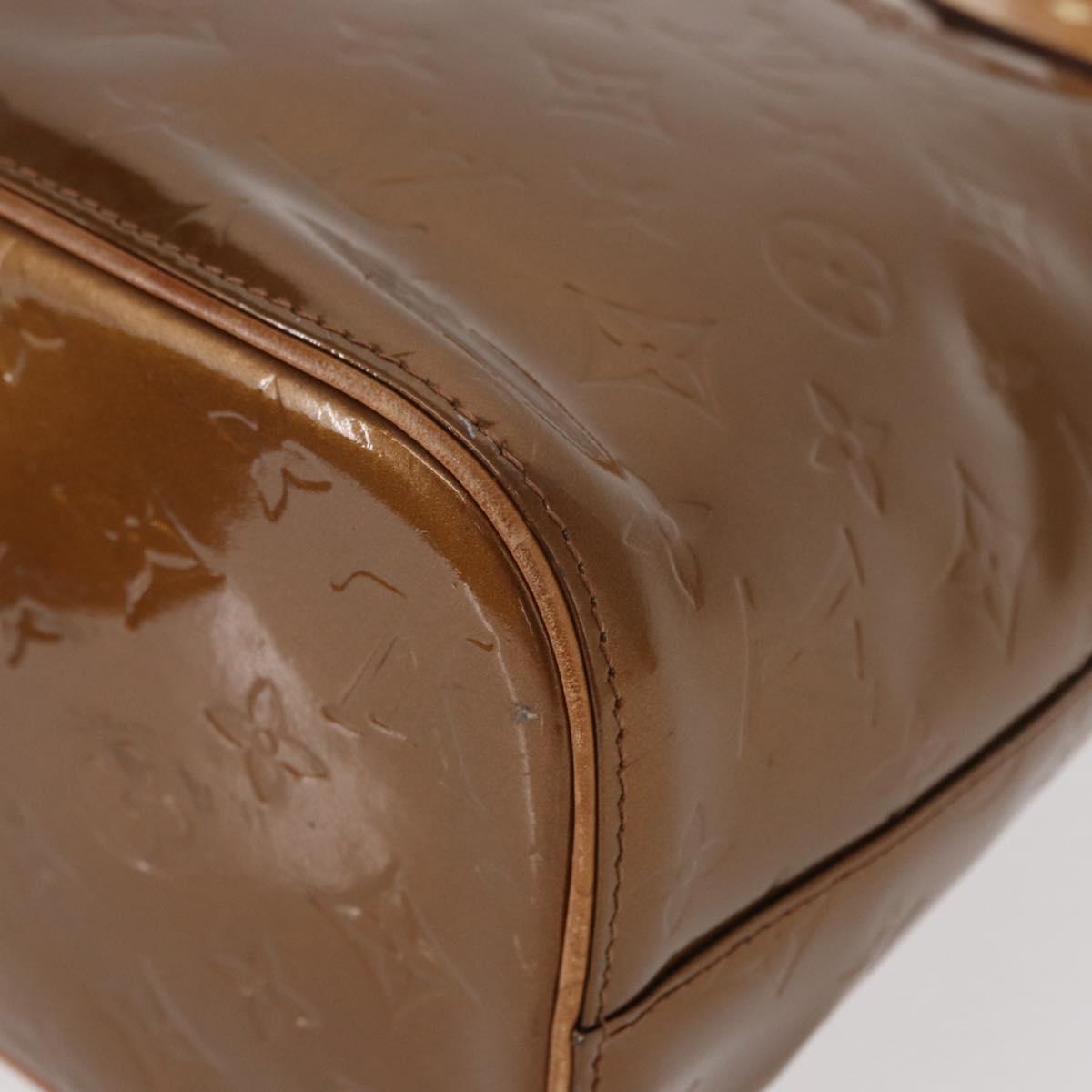 LOUIS VUITTON Monogram Vernis Houston Hand Bag Bronze M91122 LV Auth gh1578