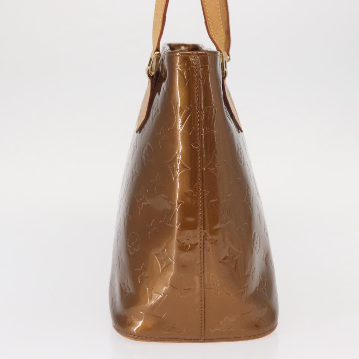 LOUIS VUITTON Monogram Vernis Houston Hand Bag Bronze M91122 LV Auth gh1578