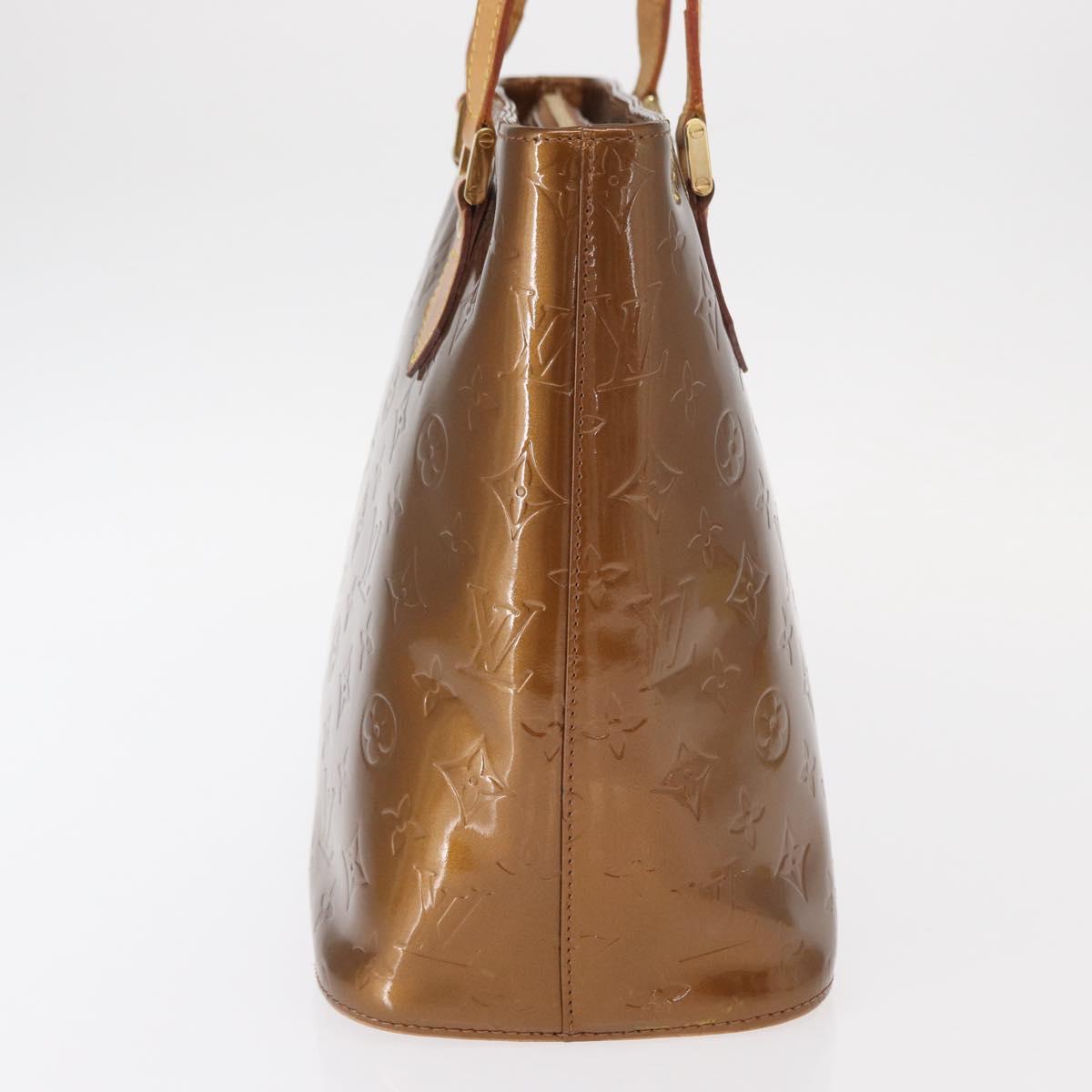 LOUIS VUITTON Monogram Vernis Houston Hand Bag Bronze M91122 LV Auth gh1578