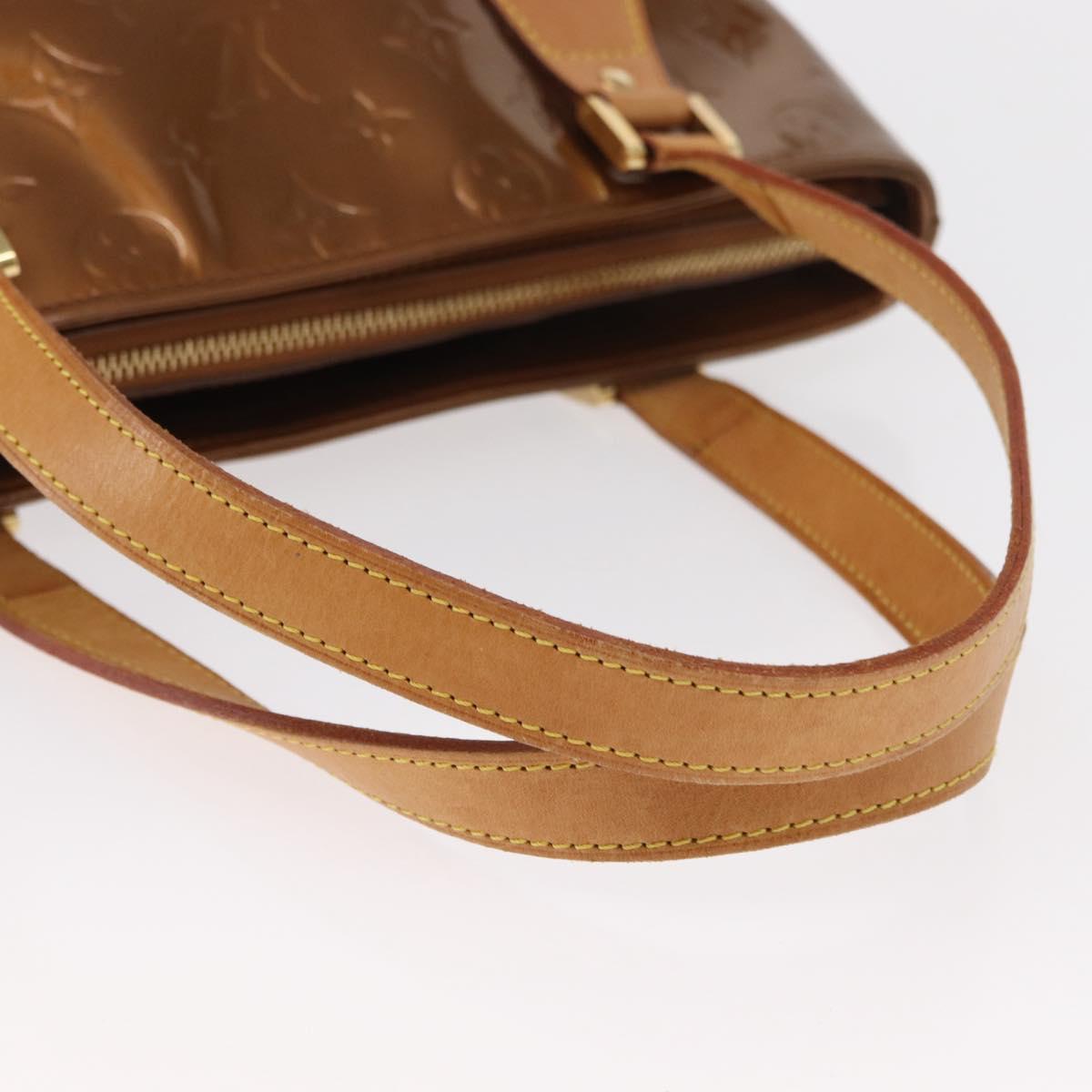 LOUIS VUITTON Monogram Vernis Houston Hand Bag Bronze M91122 LV Auth gh1578