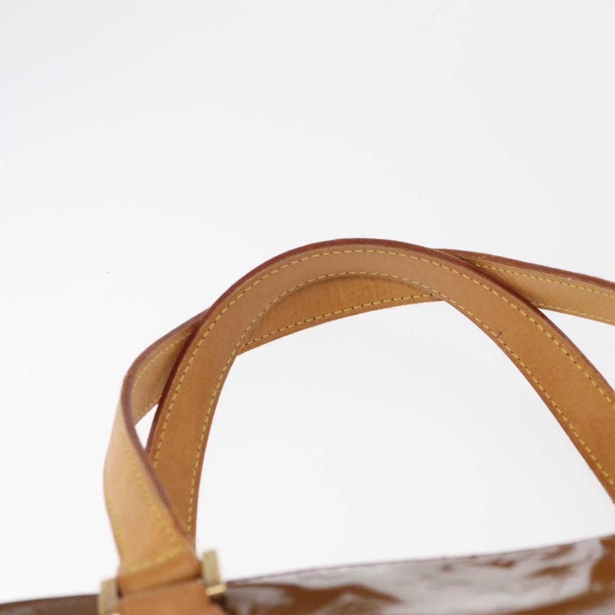 LOUIS VUITTON Monogram Vernis Houston Hand Bag Bronze M91122 LV Auth gh1578