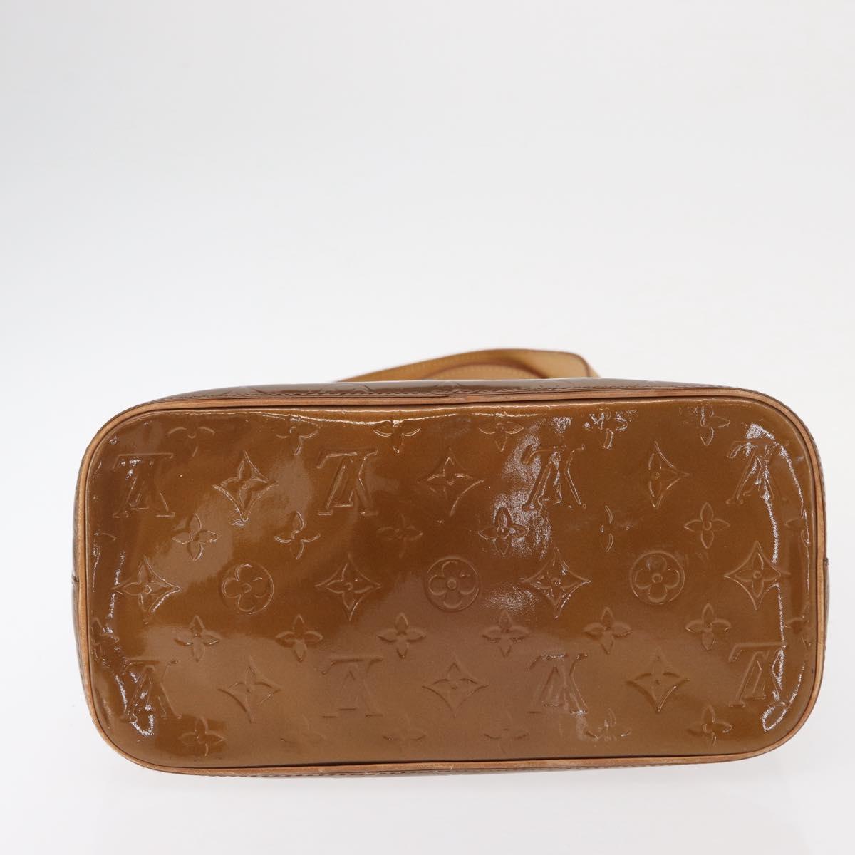 LOUIS VUITTON Monogram Vernis Houston Hand Bag Bronze M91122 LV Auth gh1578