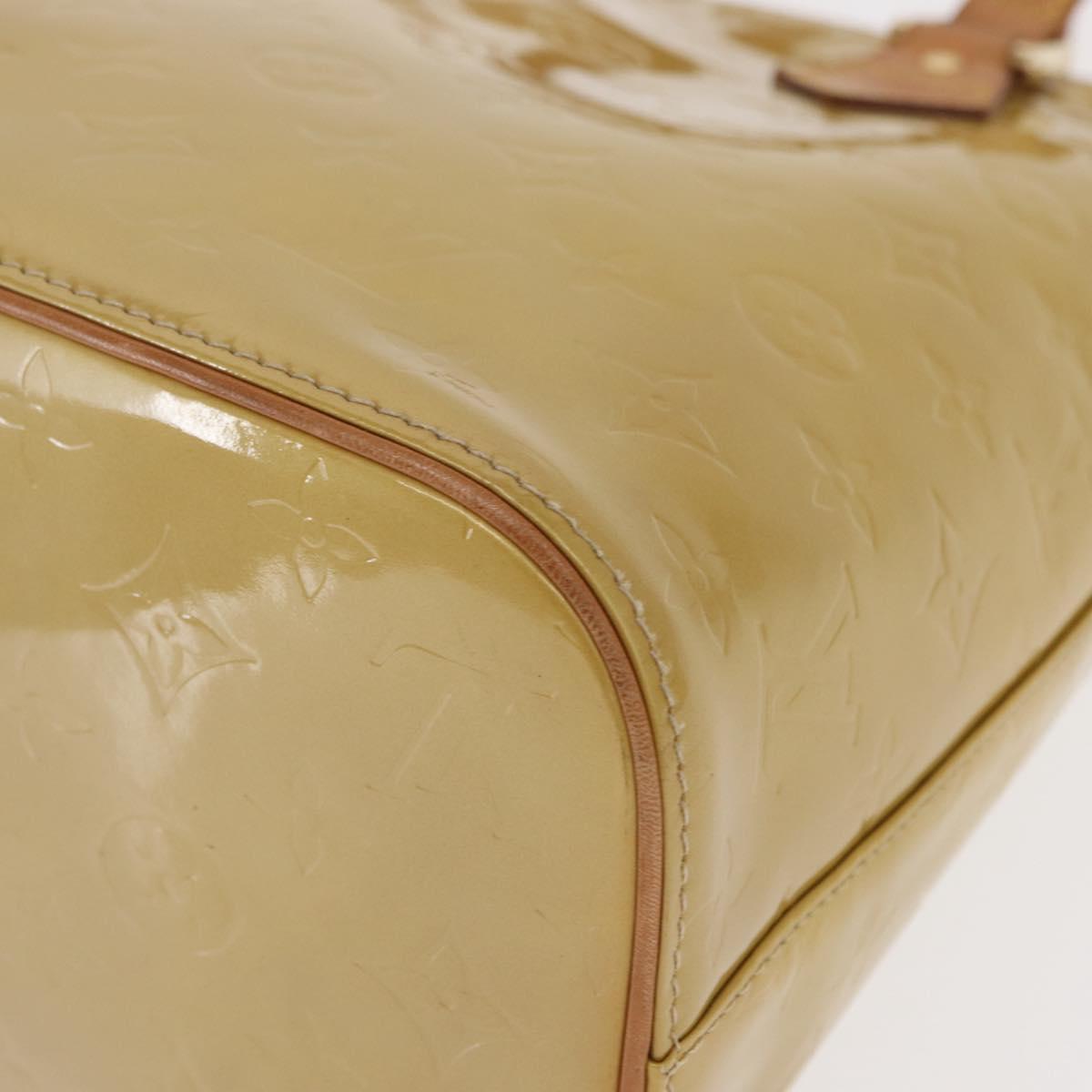 LOUIS VUITTON Monogram Vernis Houston Hand Bag Beige M91004 LV Auth gh1580