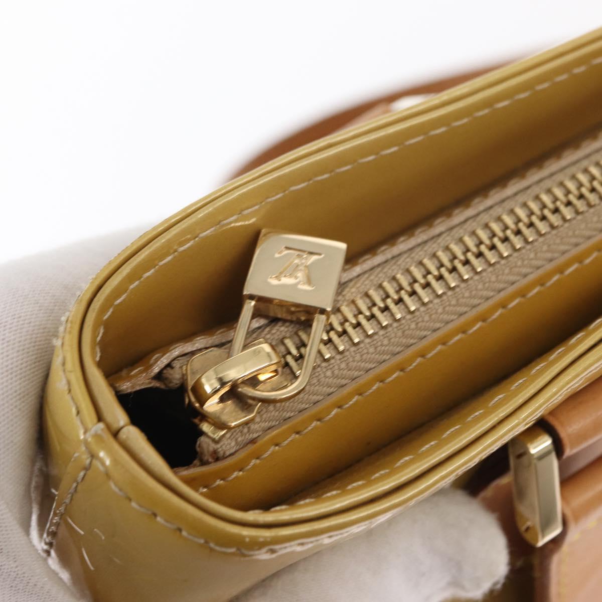 LOUIS VUITTON Monogram Vernis Houston Hand Bag Beige M91004 LV Auth gh1580