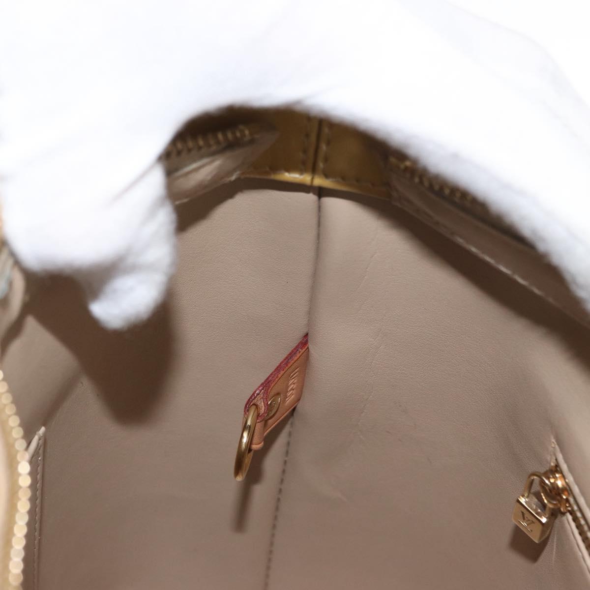 LOUIS VUITTON Monogram Vernis Houston Hand Bag Beige M91004 LV Auth gh1580