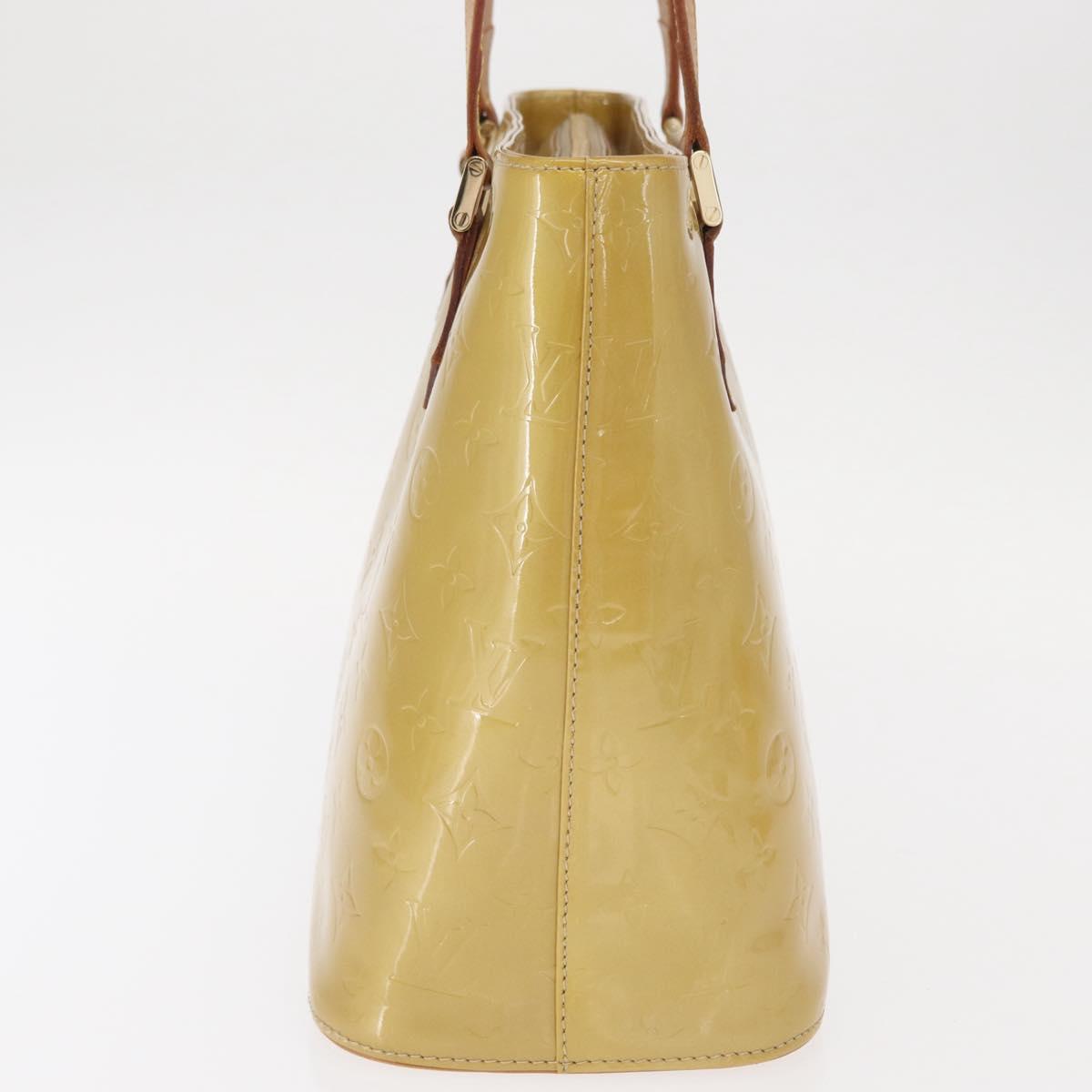 LOUIS VUITTON Monogram Vernis Houston Hand Bag Beige M91004 LV Auth gh1580