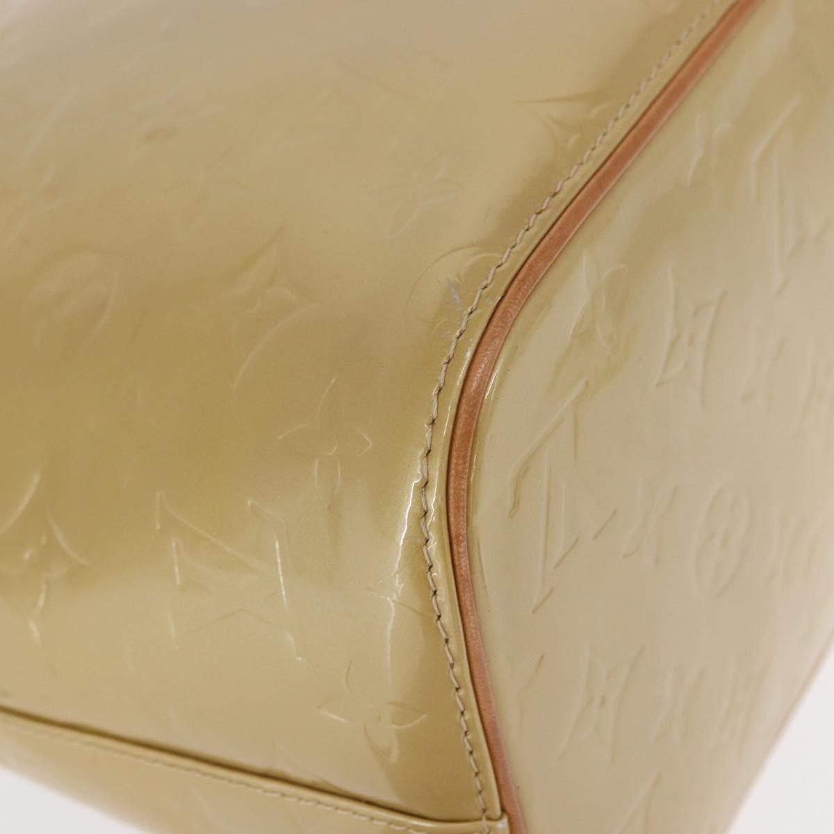 LOUIS VUITTON Monogram Vernis Houston Hand Bag Beige M91004 LV Auth gh1582