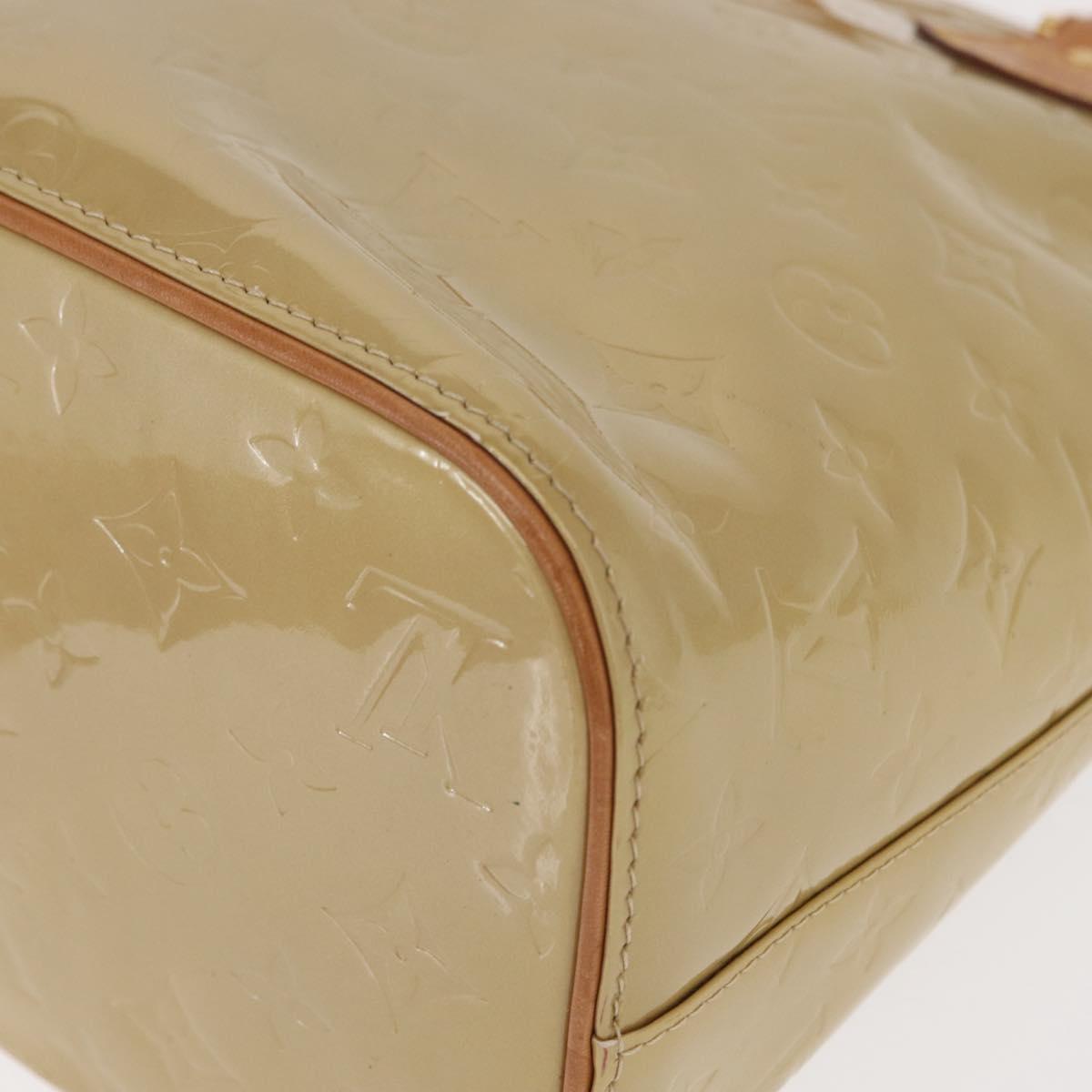 LOUIS VUITTON Monogram Vernis Houston Hand Bag Beige M91004 LV Auth gh1582