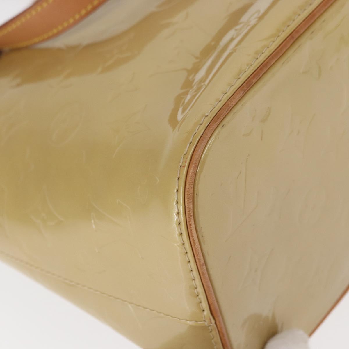 LOUIS VUITTON Monogram Vernis Houston Hand Bag Beige M91004 LV Auth gh1582