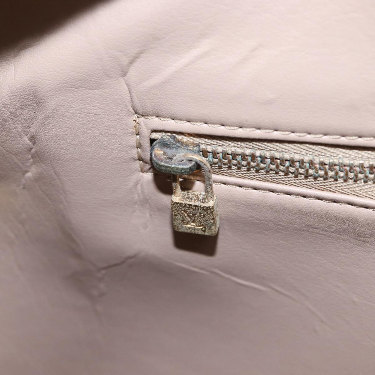 LOUIS VUITTON Monogram Vernis Houston Hand Bag Beige M91004 LV Auth gh1582