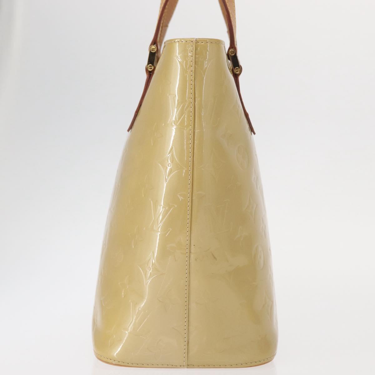 LOUIS VUITTON Monogram Vernis Houston Hand Bag Beige M91004 LV Auth gh1582
