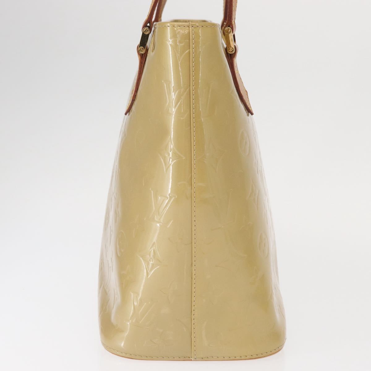 LOUIS VUITTON Monogram Vernis Houston Hand Bag Beige M91004 LV Auth gh1582