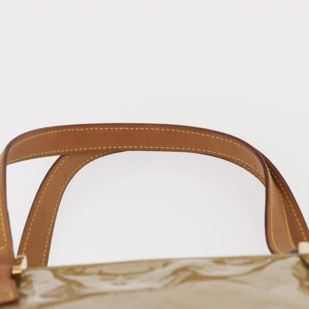 LOUIS VUITTON Monogram Vernis Houston Hand Bag Beige M91004 LV Auth gh1582