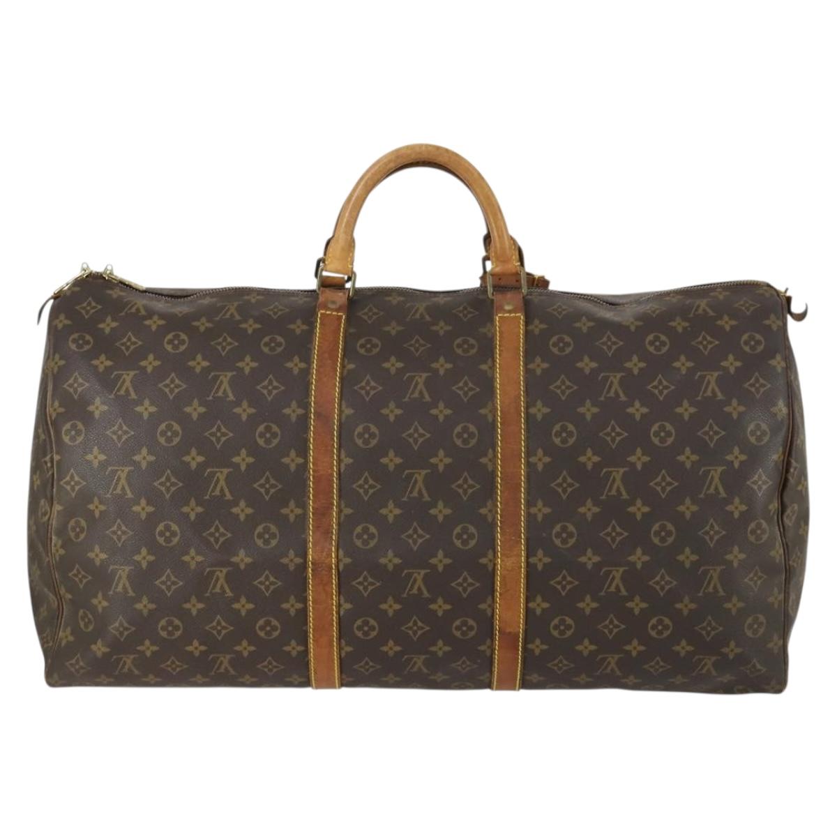 LOUIS VUITTON Monogram Keepall 60 Boston Bag M41422 LV Auth gh1603