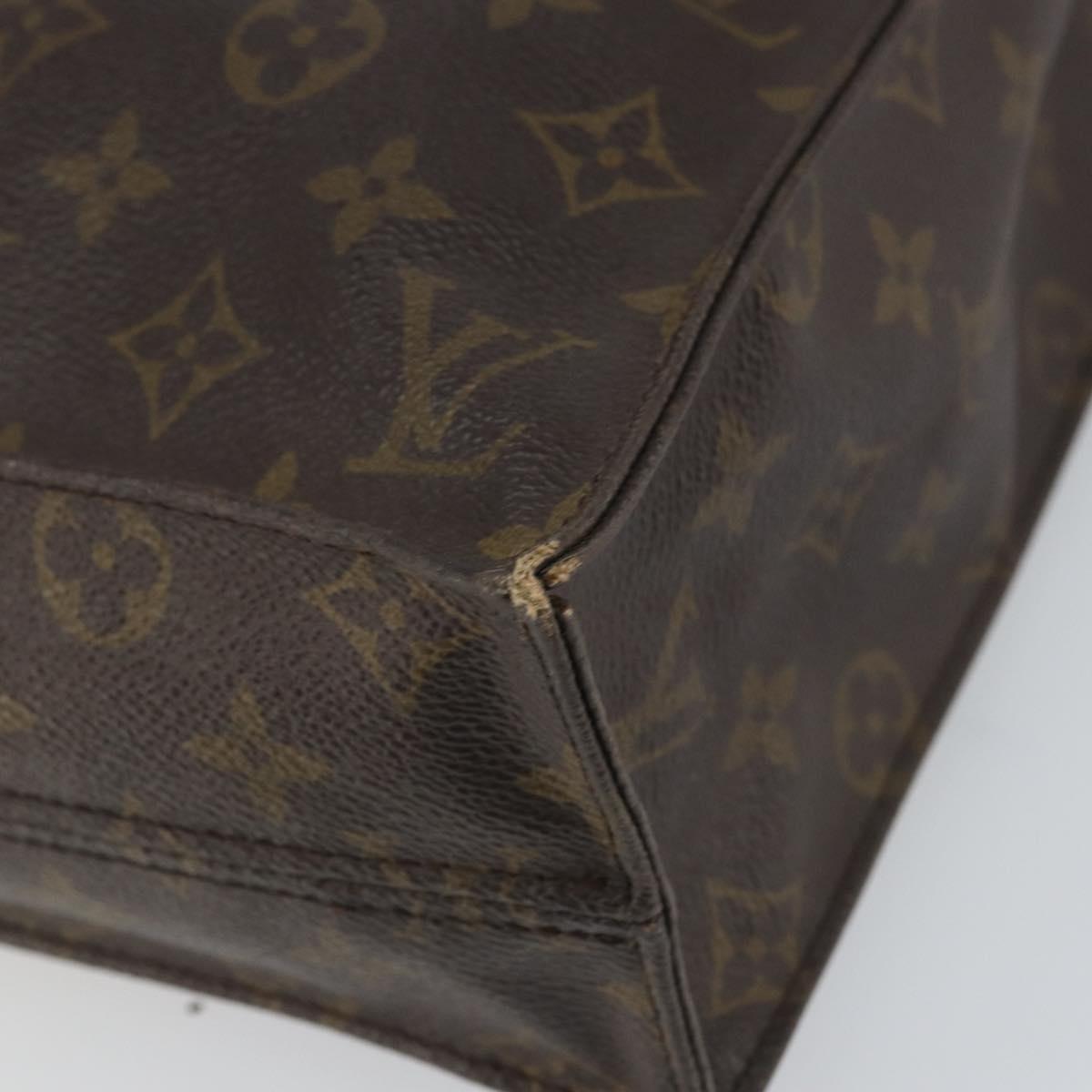LOUIS VUITTON Monogram Sac Plat Hand Bag M51140 LV Auth gh1604