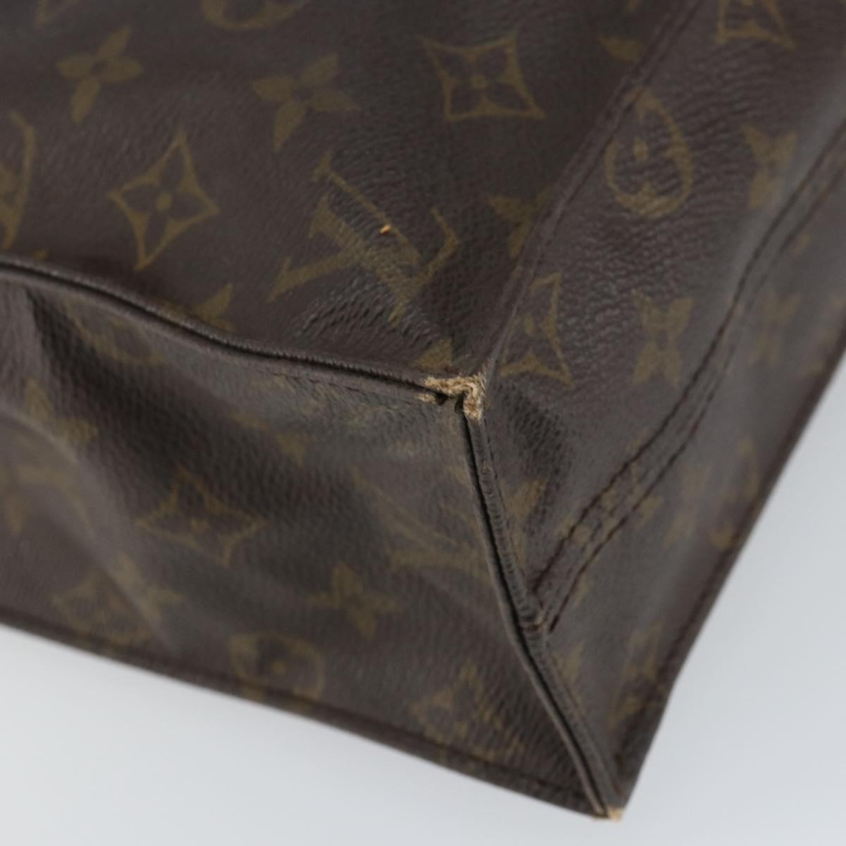 LOUIS VUITTON Monogram Sac Plat Hand Bag M51140 LV Auth gh1604