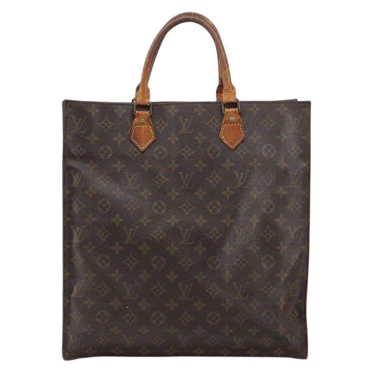 LOUIS VUITTON Monogram Sac Plat Hand Bag M51140 LV Auth gh1604