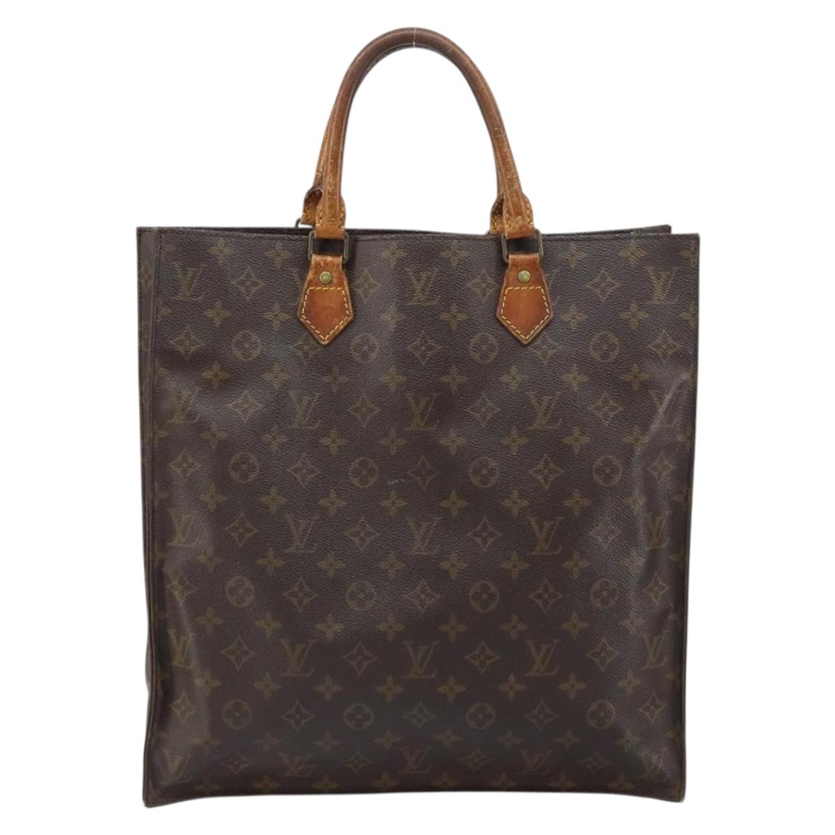 LOUIS VUITTON Monogram Sac Plat Hand Bag M51140 LV Auth gh1604