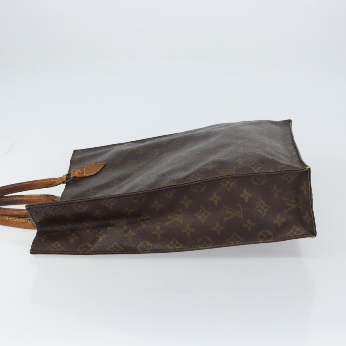 LOUIS VUITTON Monogram Sac Plat Hand Bag M51140 LV Auth gh1604