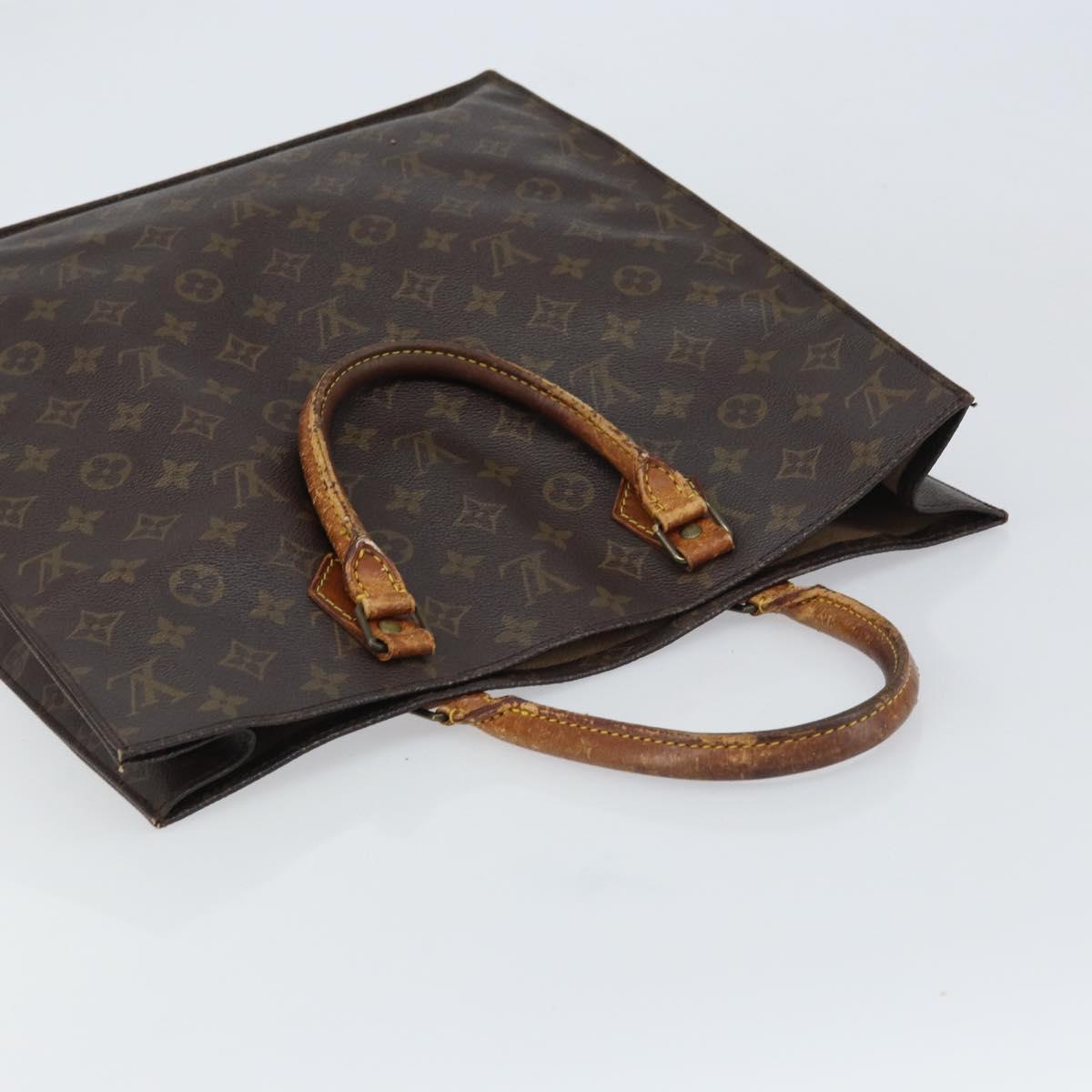 LOUIS VUITTON Monogram Sac Plat Hand Bag M51140 LV Auth gh1604
