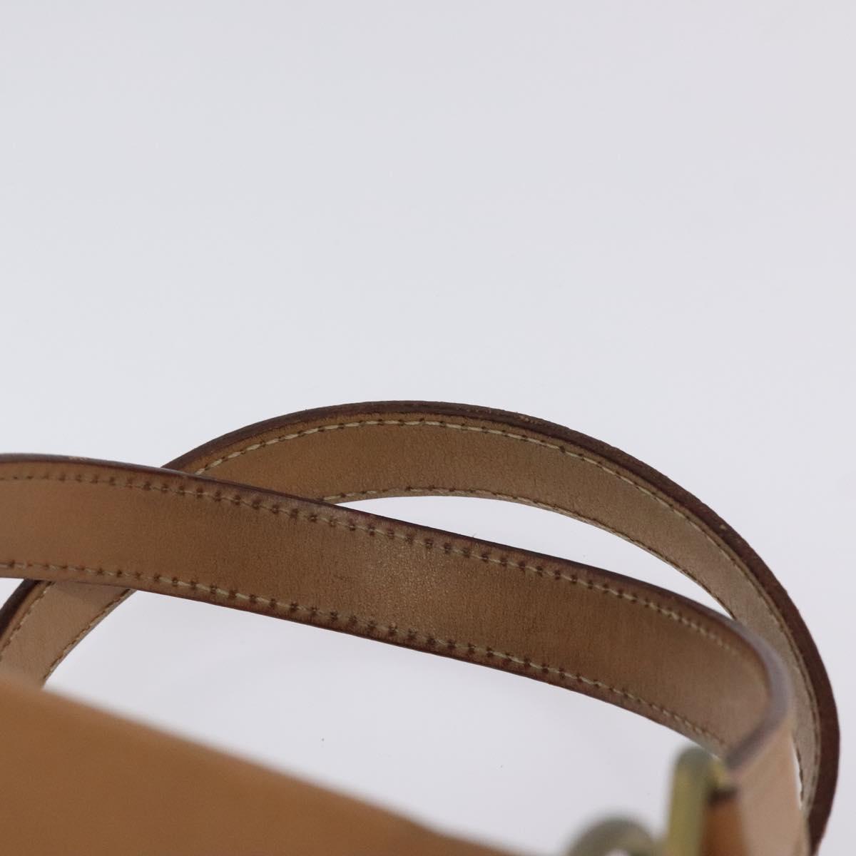 CELINE Macadam Canvas Hand Bag PVC Leather Brown Gold Auth gh161
