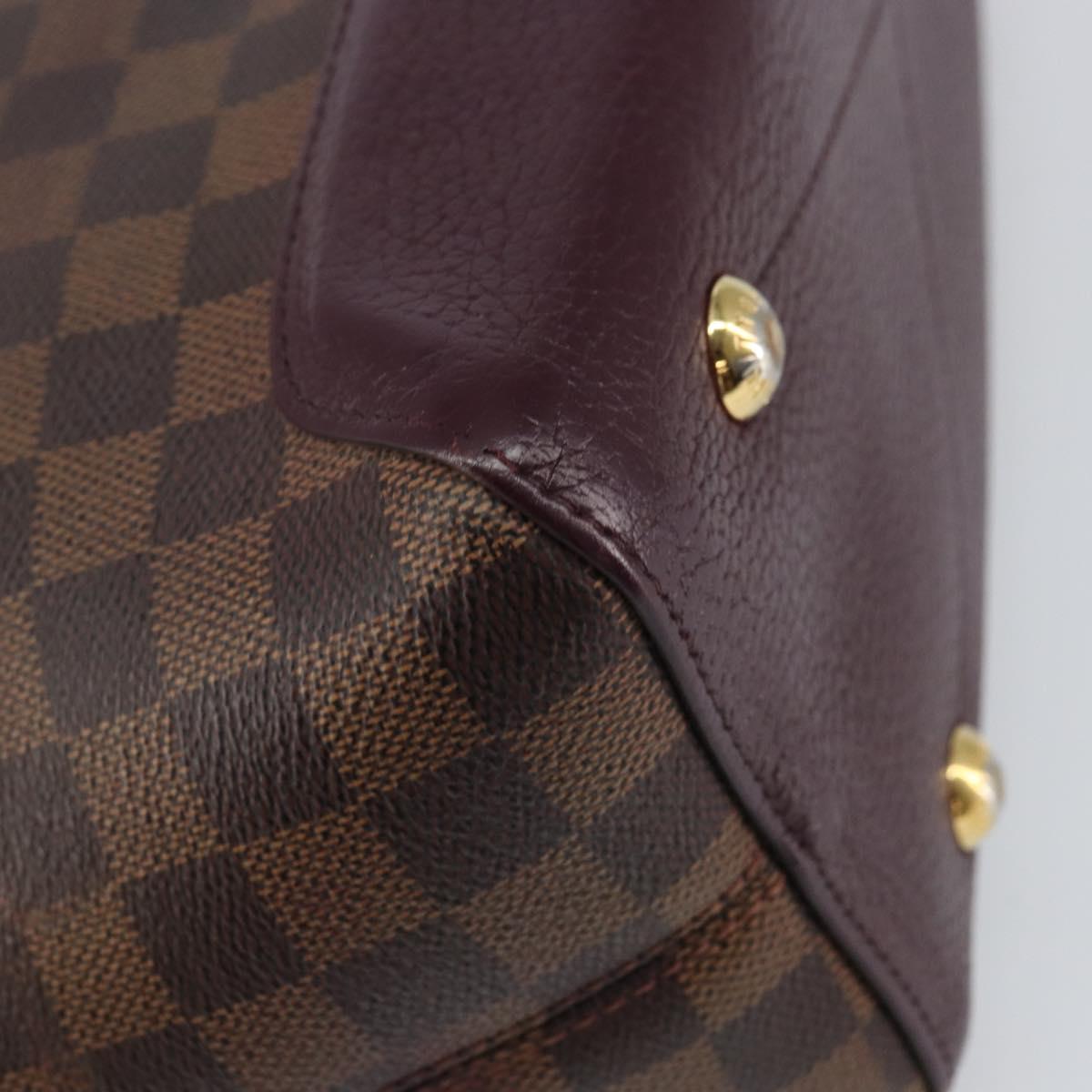 LOUIS VUITTON Damier Ebene Hyde Park Hand Bag N41015 LV Auth gh1610
