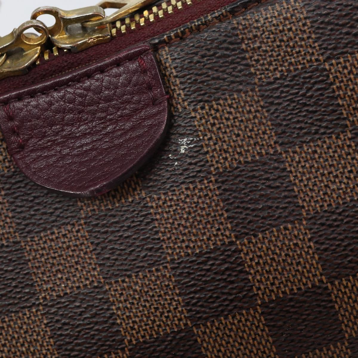 LOUIS VUITTON Damier Ebene Hyde Park Hand Bag N41015 LV Auth gh1610